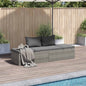 Cama de jardim 195x60 cm vime sintético cinzento