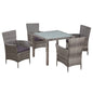 Set comedor de jardín 7 piezas y cojines ratán sintético negro