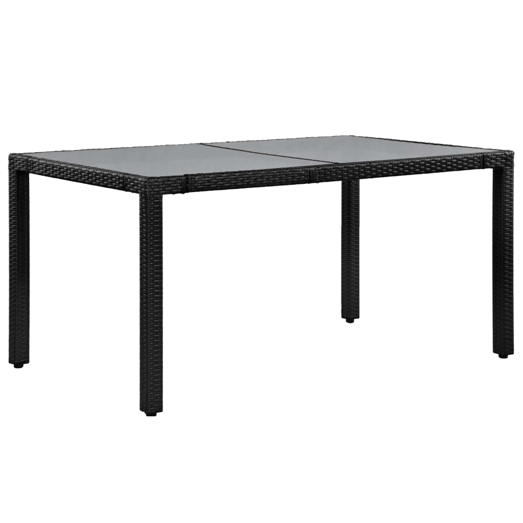 Conjunto de comedor de exterior 7 piezas ratán sintético negro