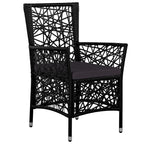 Conjunto de comedor de exterior 7 piezas ratán sintético negro