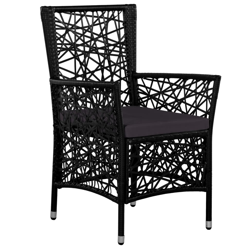 Conjunto de comedor de exterior 7 piezas ratán sintético negro
