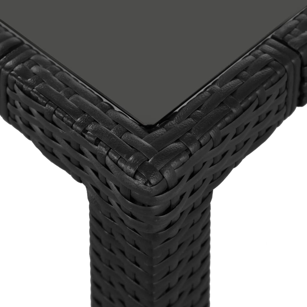 Conjunto de comedor de exterior 7 piezas ratán sintético negro