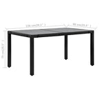 Conjunto de comedor de exterior 7 piezas ratán sintético negro