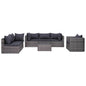 3-piece garden sofa set with cushions black poly rattan