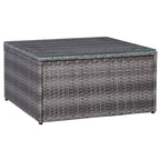 Set de muebles de jardín y cojines 5 pzas. ratán sintético gris