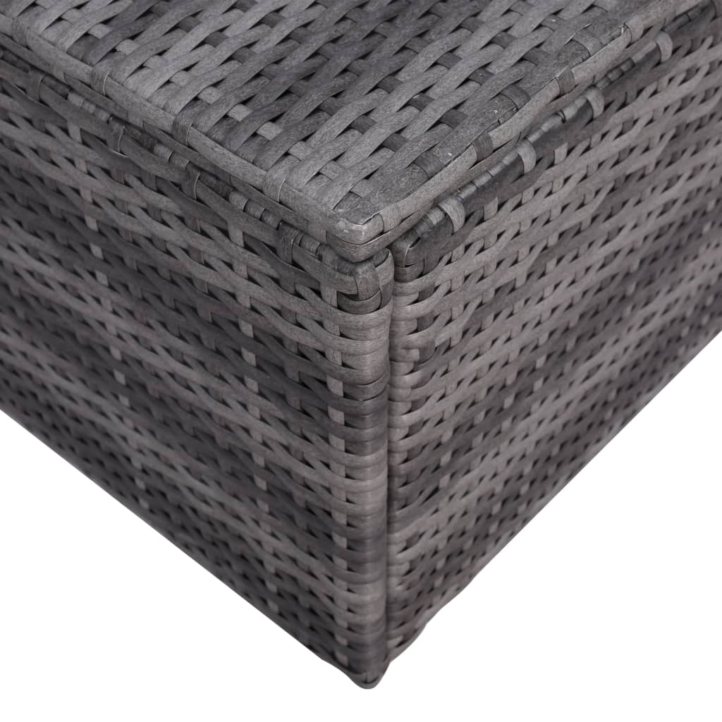 Set de muebles de jardín y cojines 5 pzas. ratán sintético gris