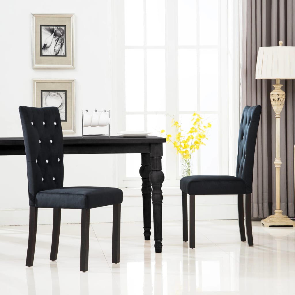 Silla de comedor 6 unidades terciopelo negro