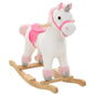 Caballito balancín de peluche rosa 65x32x58 cm