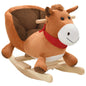 Caballito balancín de peluche rosa 65x32x58 cm