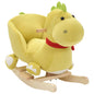 Caballito balancín de peluche rosa 65x32x58 cm