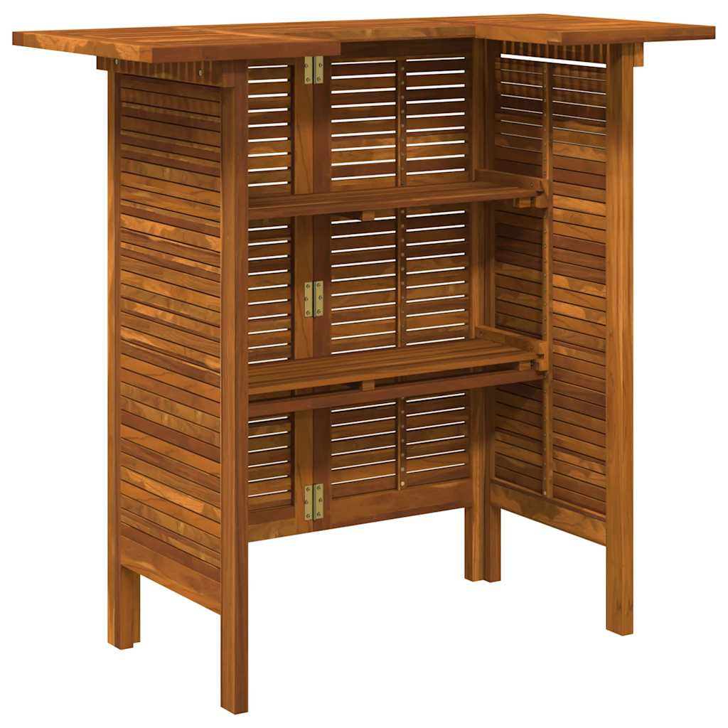 Mesa alta de bar de madera de acacia maciza 110x50x105 cm