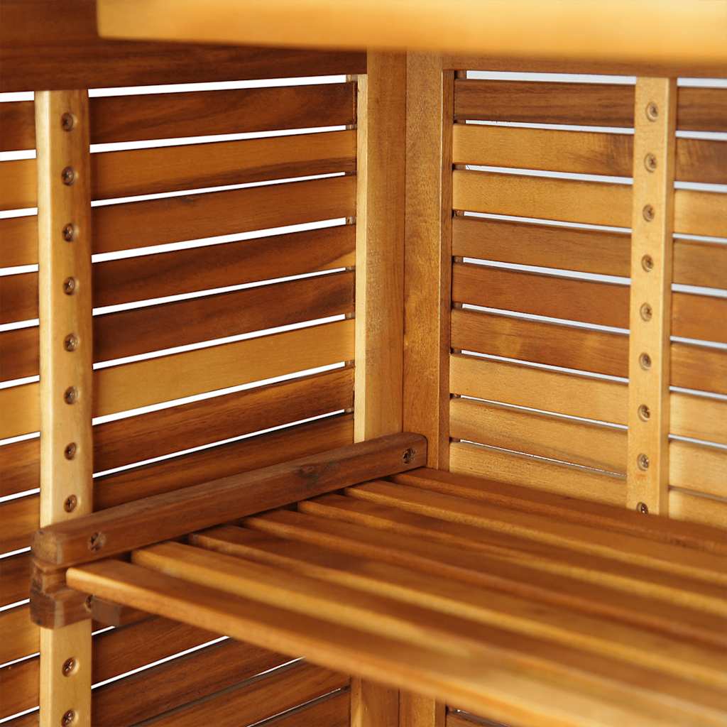 Mesa alta de bar de madera de acacia maciza 110x50x105 cm