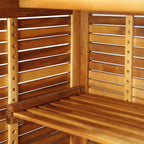 Mesa alta de bar de madera de acacia maciza 110x50x105 cm