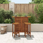 Set mesa de bar y sillas 3 piezas de madera de acacia maciza