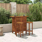 Set mesa de bar y sillas 3 piezas de madera de acacia maciza