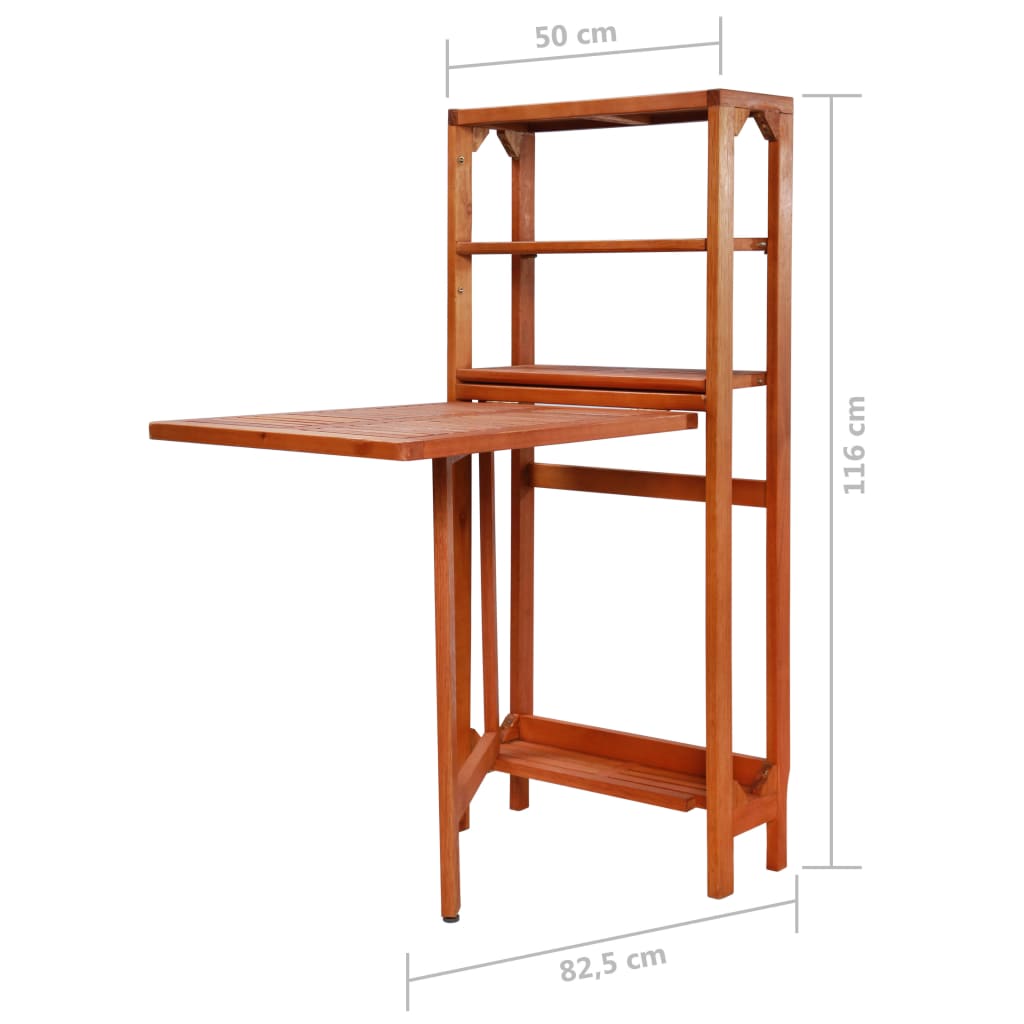 Juego de bistró plegable de 3 piezas madera maciza de acacia