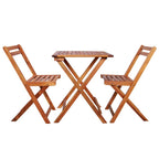 Mesa y sillas bistró plegables 3 pzas madera maciza de acacia