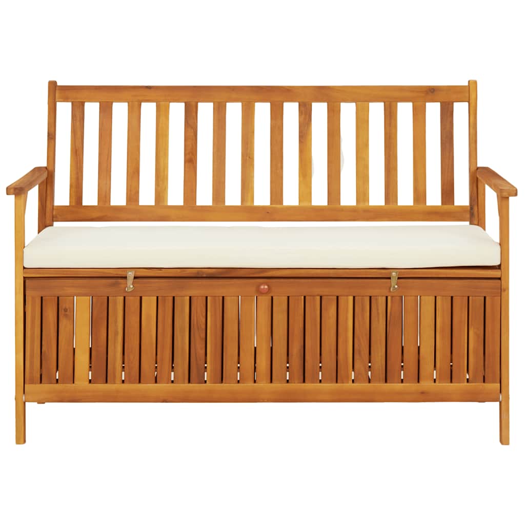 Banco de almacenaje de jardín madera maciza acacia 120x63x84 cm
