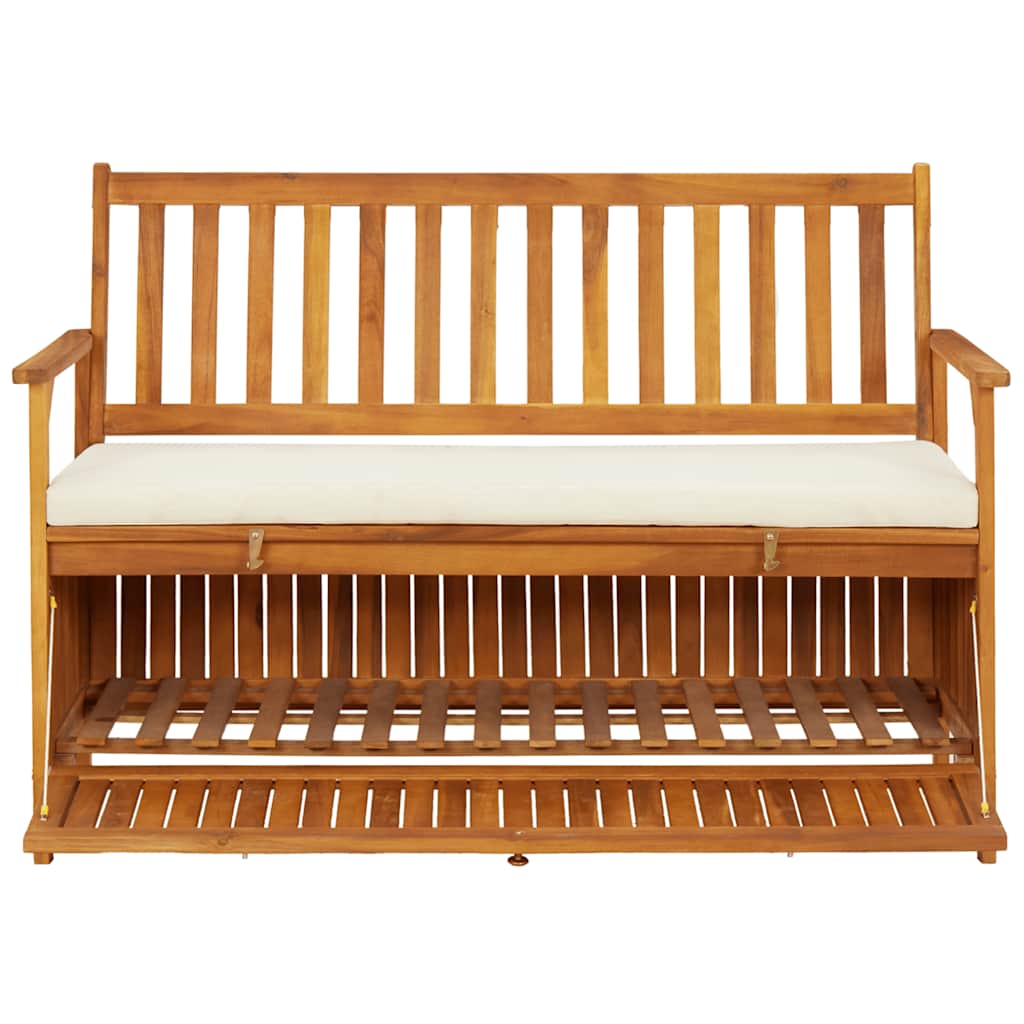 Banco de almacenaje de jardín madera maciza acacia 120x63x84 cm