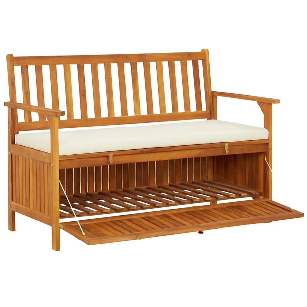 Banco de almacenaje de jardín madera maciza acacia 120x63x84 cm