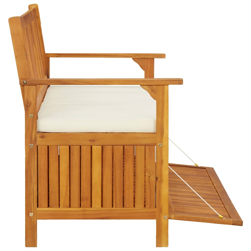 Banco de almacenaje de jardín madera maciza acacia 120x63x84 cm