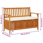 Banco de almacenaje de jardín madera maciza acacia 120x63x84 cm