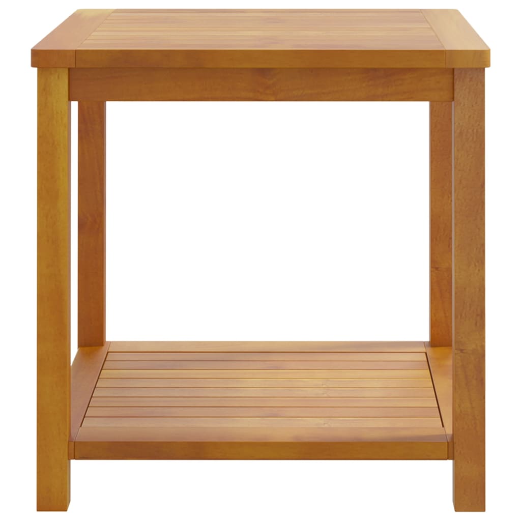 Mesa auxiliar de madera maciza de acacia 45x45x45 cm