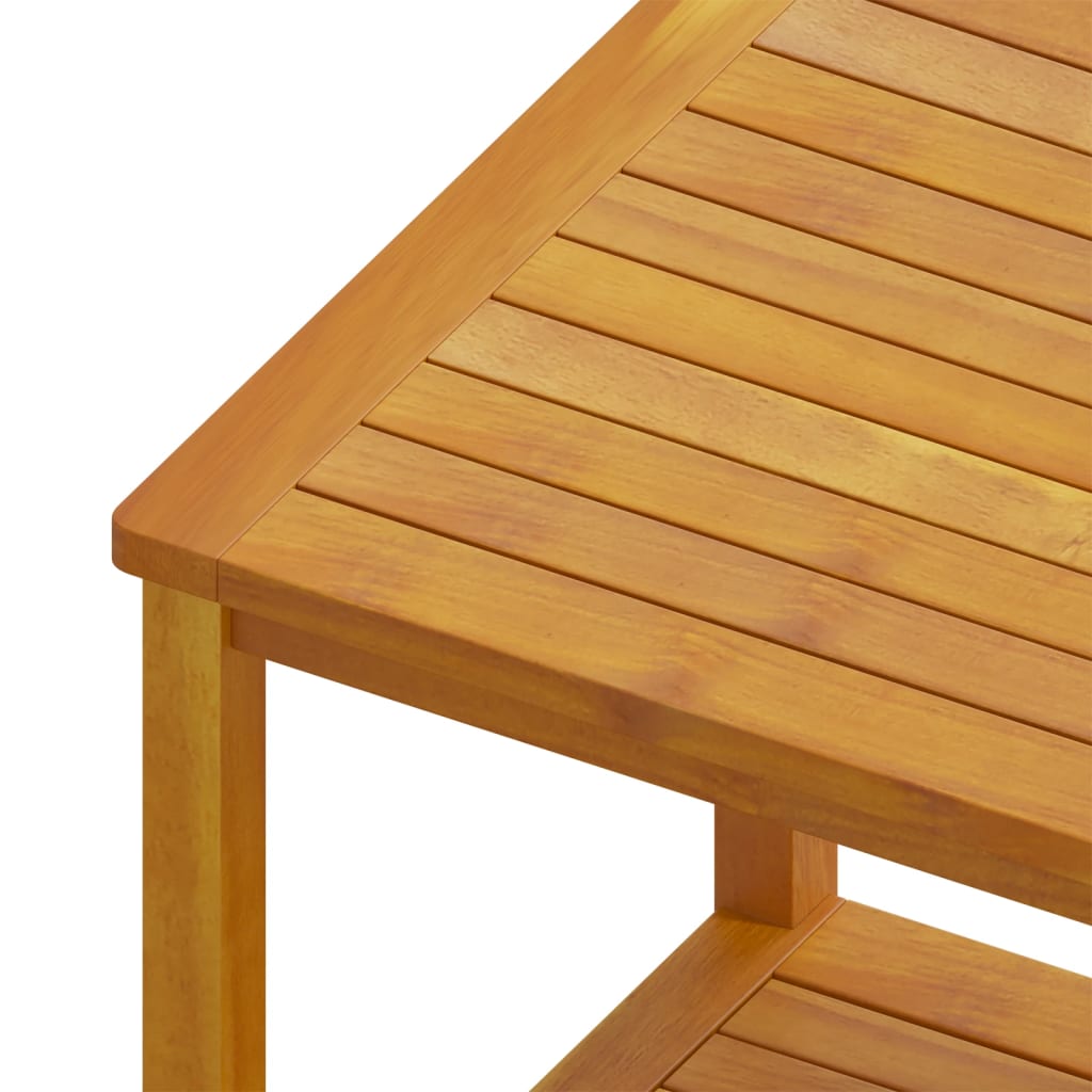 Mesa auxiliar de madera maciza de acacia 45x45x45 cm