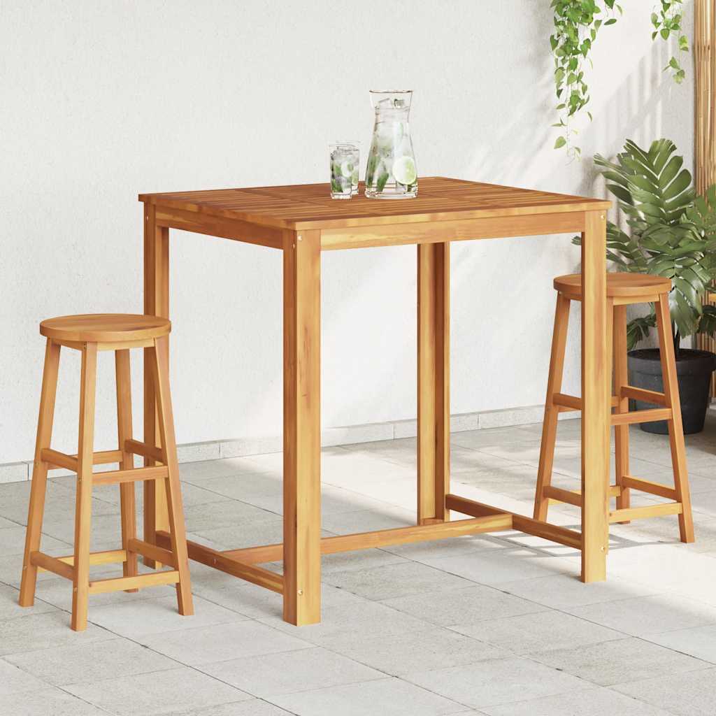 Taburetes de cocina 2 unidades madera maciza de acacia