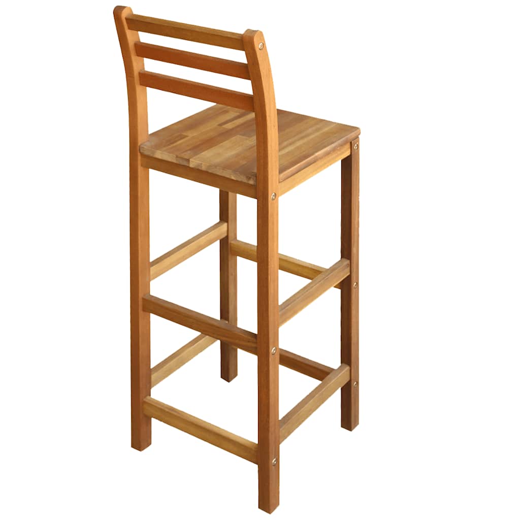 Taburetes de cocina 2 unidades madera maciza de acacia