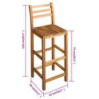 Taburetes de cocina 2 unidades madera maciza de acacia
