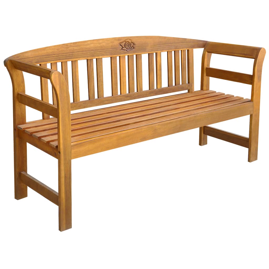 Solid acacia wood garden bench 157 cm