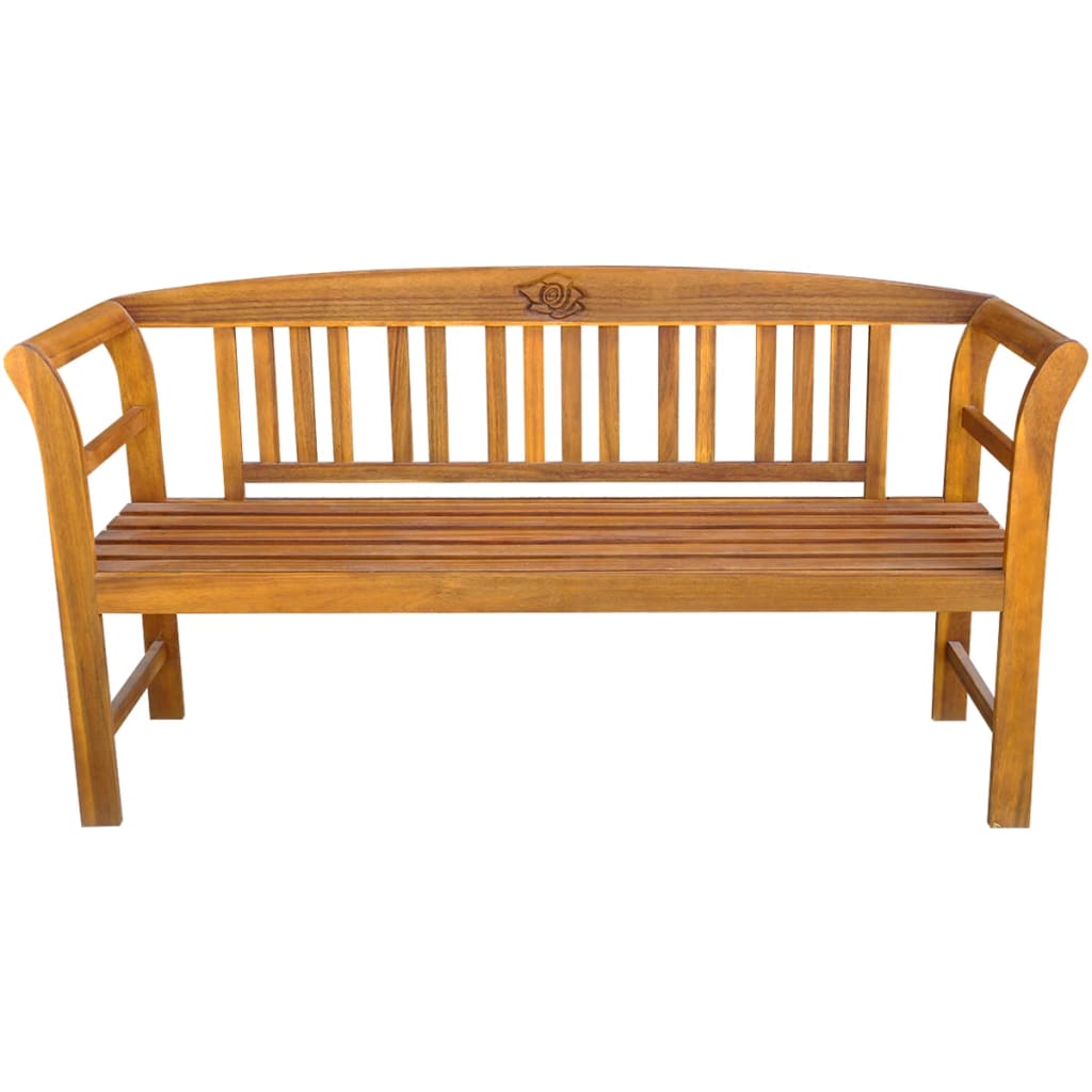 Solid acacia wood garden bench 157 cm