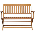 Banco de jardín madera maciza de acacia 120 cm