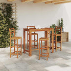 Mesa alta de bar de madera maciza de teca Ø 60 cm