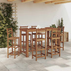 Mesa alta de bar de madera maciza de teca Ø 60 cm
