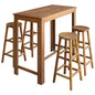 Conjunto de mesa de bar e bancos de bar 5 peças madeira de acácia maciça