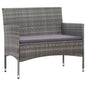 Banco de jardim 105 cm vime sintético cinzento