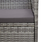 Banco de jardín 105 cm ratán sintético gris