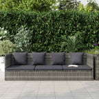 Cama de jardín 200x60 cm ratán sintético gris