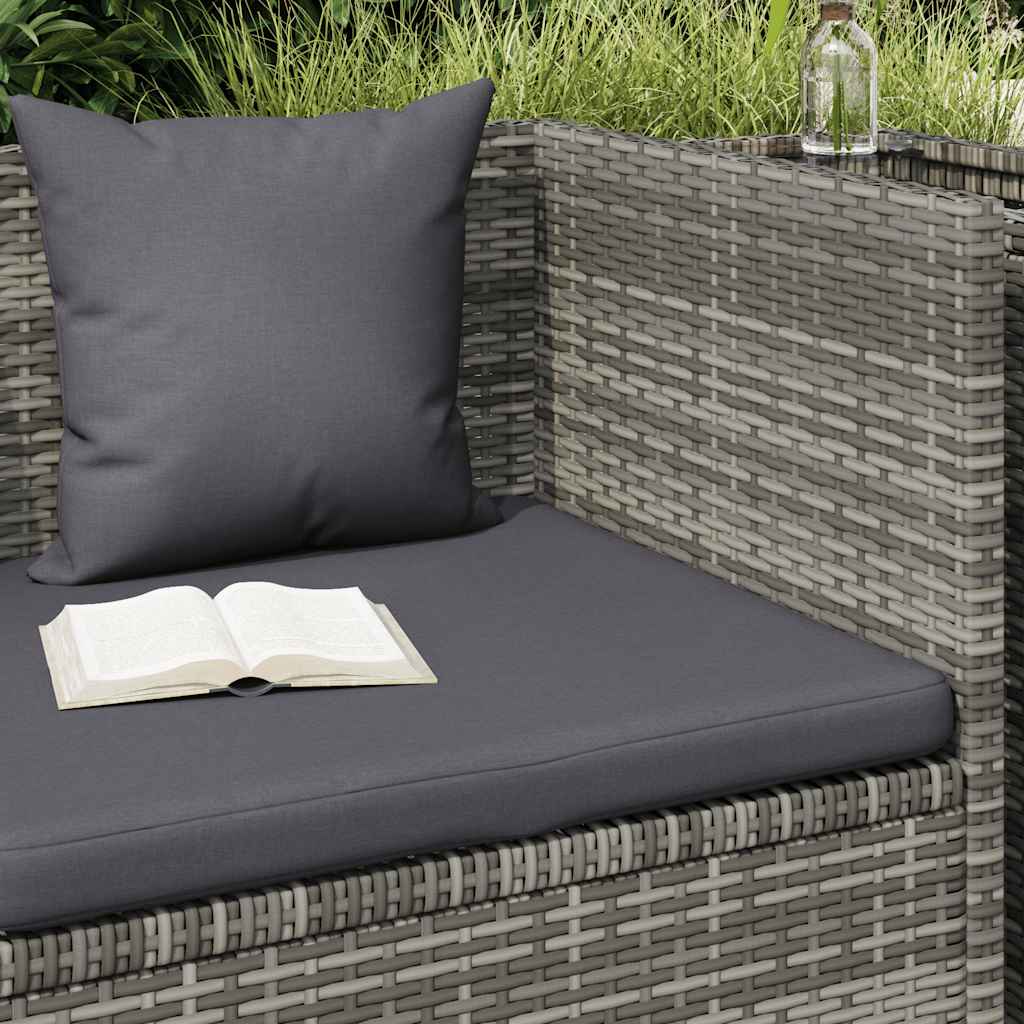 Cama de jardín 200x60 cm ratán sintético gris
