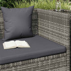 Cama de jardín 200x60 cm ratán sintético gris