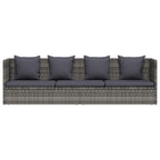 Cama de jardín 200x60 cm ratán sintético gris
