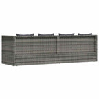 Cama de jardín 200x60 cm ratán sintético gris