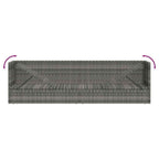 Cama de jardín 200x60 cm ratán sintético gris