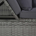 Cama de jardín 200x60 cm ratán sintético gris