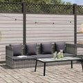 Cama de jardín 200x60 cm ratán sintético gris