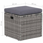 Set de muebles de jardín 6 pzas y cojines ratán sintético gris