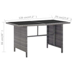 Set de muebles de jardín 6 pzas y cojines ratán sintético gris