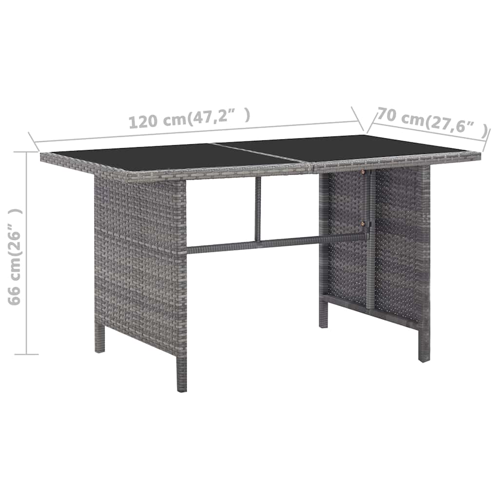 Set de muebles de jardín 6 pzas y cojines ratán sintético gris